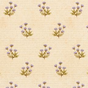 tessuto arredo tessuto spinato in cotone Fiori e scritta – beige, 