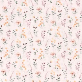 mussolina / tessuto doppio increspato Prato selvaggio stampa digitale – bianco, 