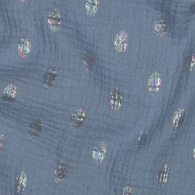 mussolina / tessuto doppio increspato Pois stampa laminata | by Poppy – grigio blu,  image number 2