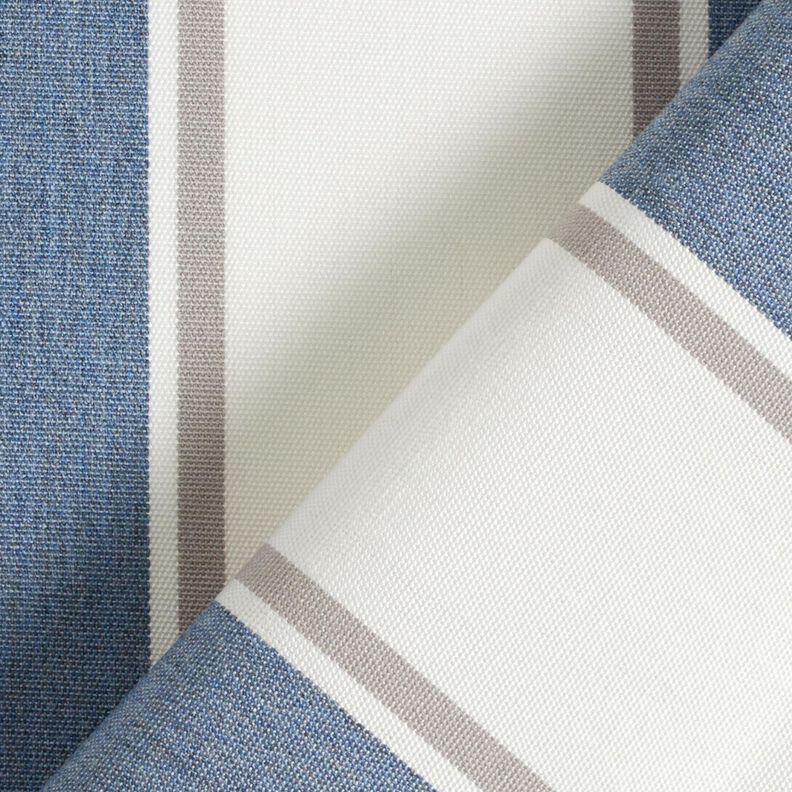 tessuti da esterni tessuti canvas righe sottili – bianco lana/grigio blu,  image number 4