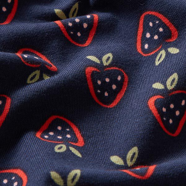 jersey di cotone fragole stilizzate – blu marino/rosso fuoco, image number 2
