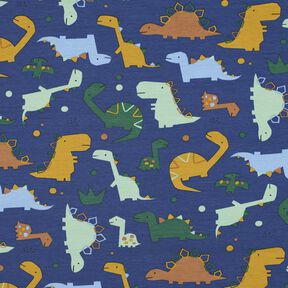 felpa estiva dinosauri | Poppy Fabrics – indaco/azzurro, 