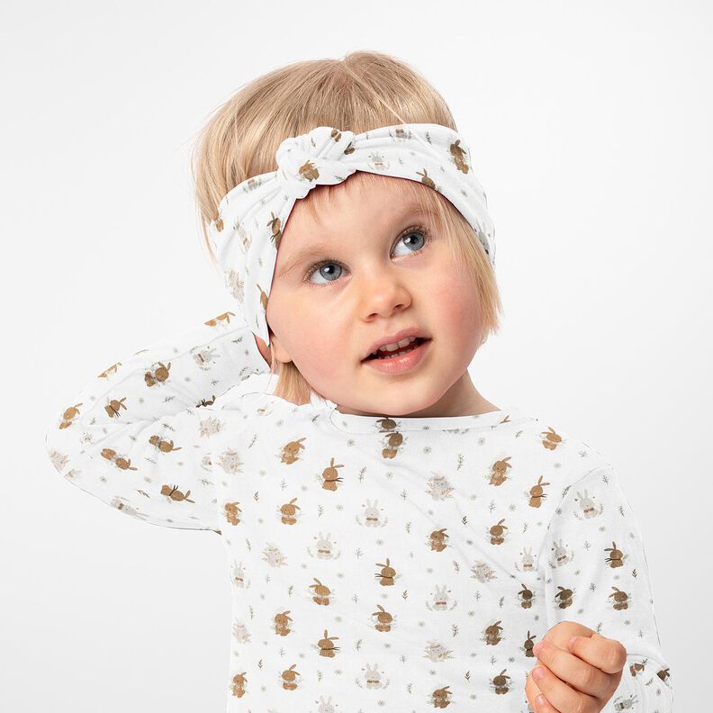 jersey di cotone Teneri coniglietti stampa digitale – avorio,  image number 5