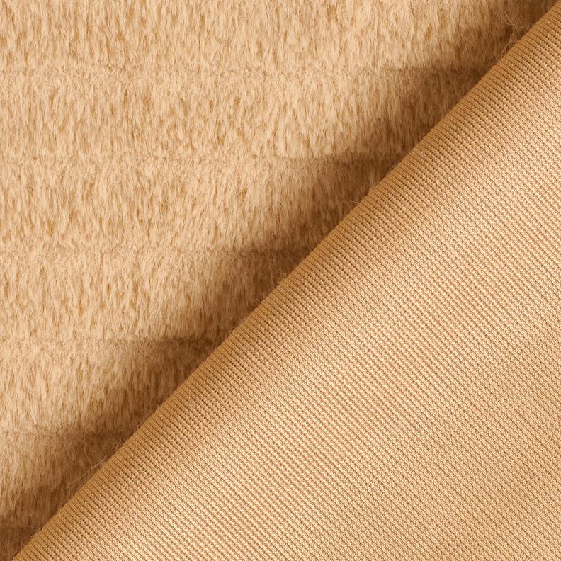 Pelliccia sintetica a righe orizzontali larghe – beige, image number 4