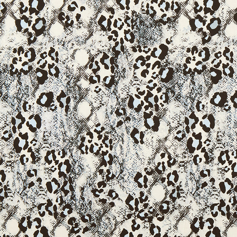 Jersey di poliestere stampato serpente – bianco/nero,  image number 1
