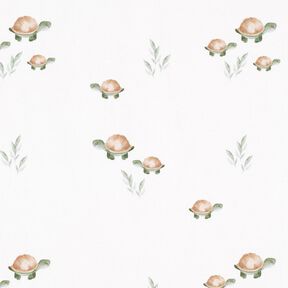 GOTS jersey di cotone Tartarughe felici stampa digitale – avorio, 