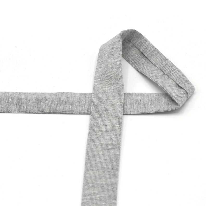 Nastro in sbieco jersey di cotone mélange [20 mm] – grigio chiaro,  image number 2