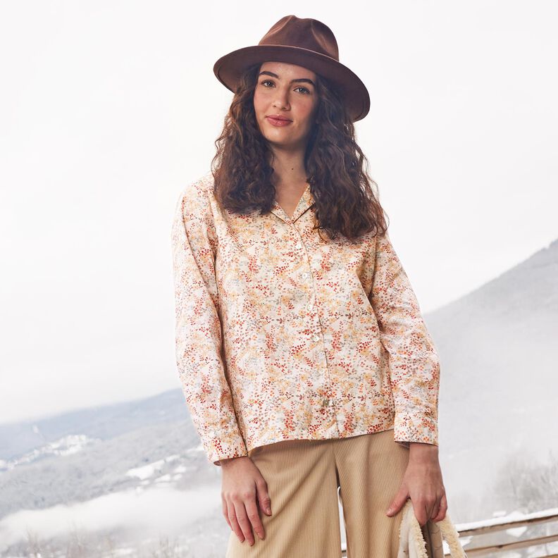 popeline di cotone fini rami autunnali | Katia Fabrics – naturale/rosso carminio, image number 5