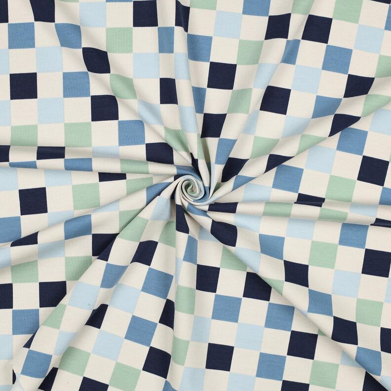 jersey di cotone Controllo | Poppy Fabrics – naturale/grigio blu,  image number 3