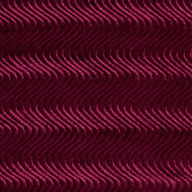 Onde in rilievo in velluto elasticizzato – rosso Bordeaux,  image number 1