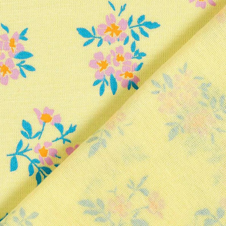 jersey di viscosa, mazzolini di fiori – giallo chiaro,  image number 4