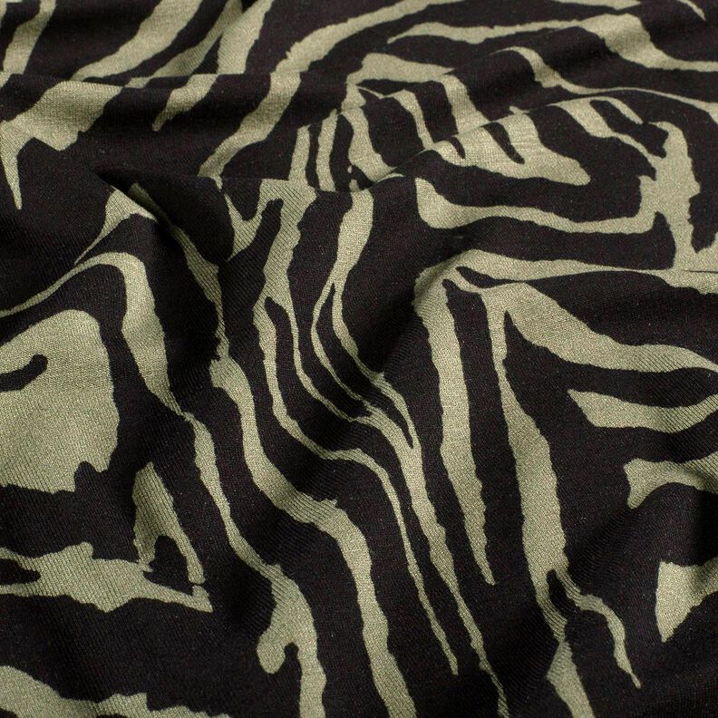 jersey di viscosa Stampa zebra – cachi chiaro/nero, image number 2