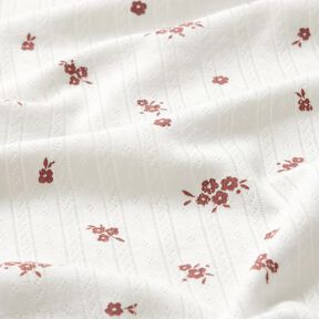 Ajour jersey di cotone Fiori di casa di campagna – avorio, 