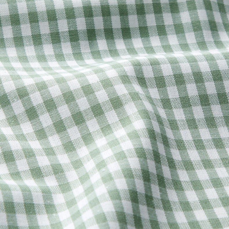 tessuto in cotone Quadro vichy 0,5 cm – verde salvia/bianco,  image number 2