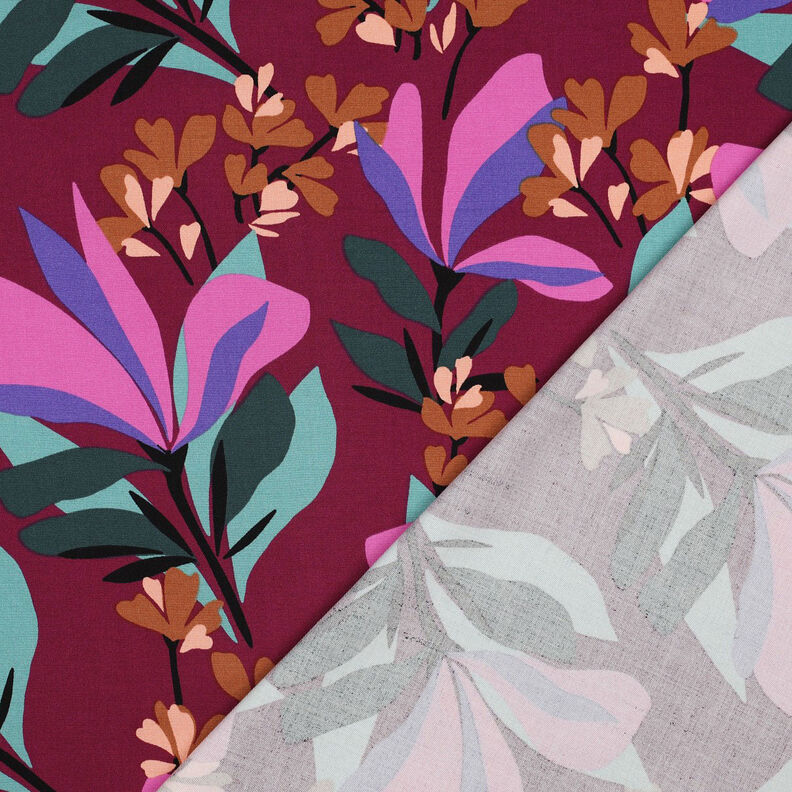 tessuto in viscosa stretch Spring Garden | Nerida Hansen – malva/abete blu,  image number 4