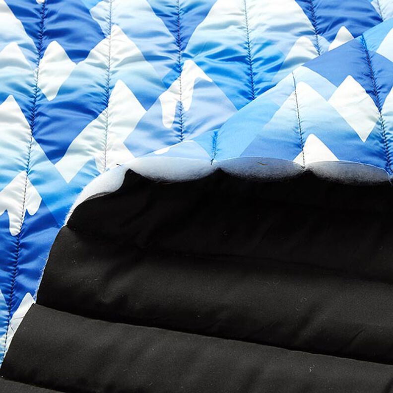 tessuto trapuntato montagne – blu reale/bianco,  image number 6