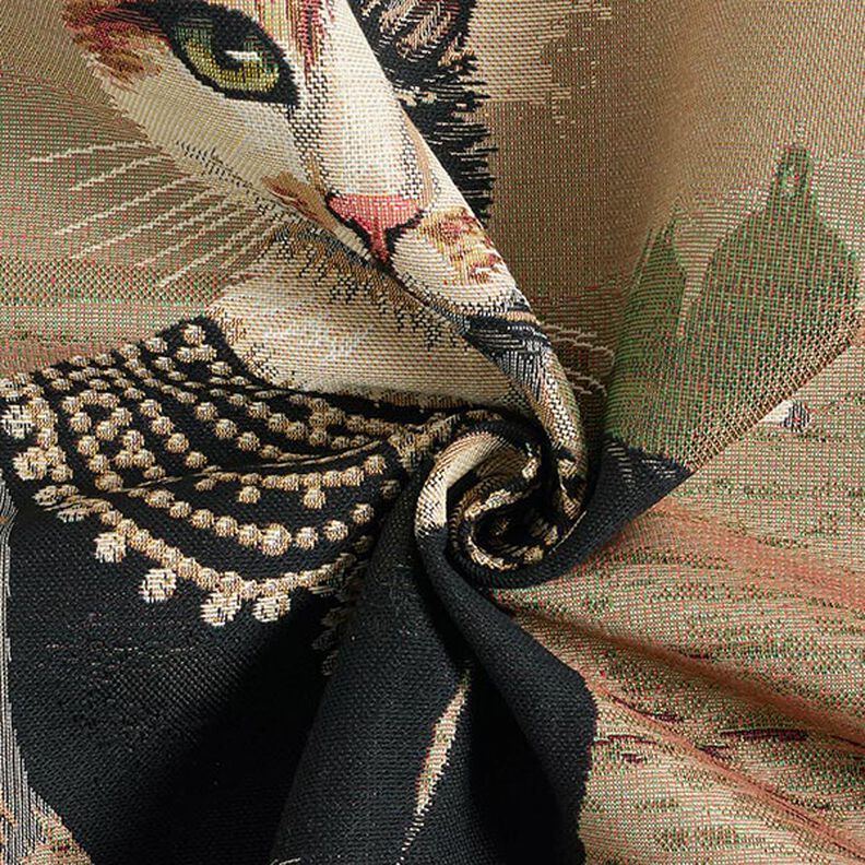 taglio di tessuto gobelin gatto elegante – beige scuro/nero,  image number 3