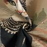 taglio di tessuto gobelin gatto elegante – beige scuro/nero,  thumbnail number 3