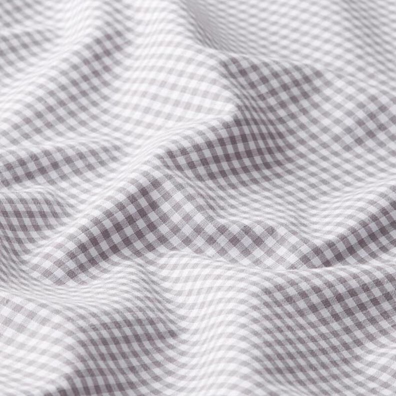 popeline di cotone piccoli quadretti Vichy, tinto in filo – grigio/bianco,  image number 2