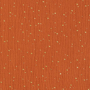 mussola di cotone, macchie dorate sparse – terracotta/oro, 