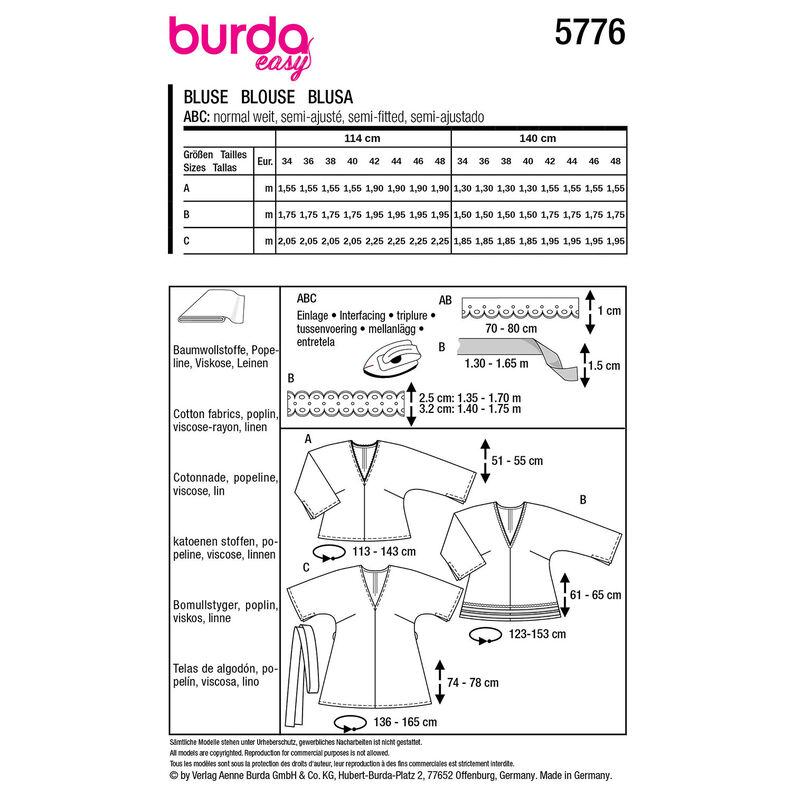 Camicetta | Burda 5776 | 34-48,  image number 12