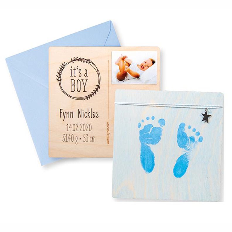 set per calco neonato | Rayher – azzurro,  image number 1