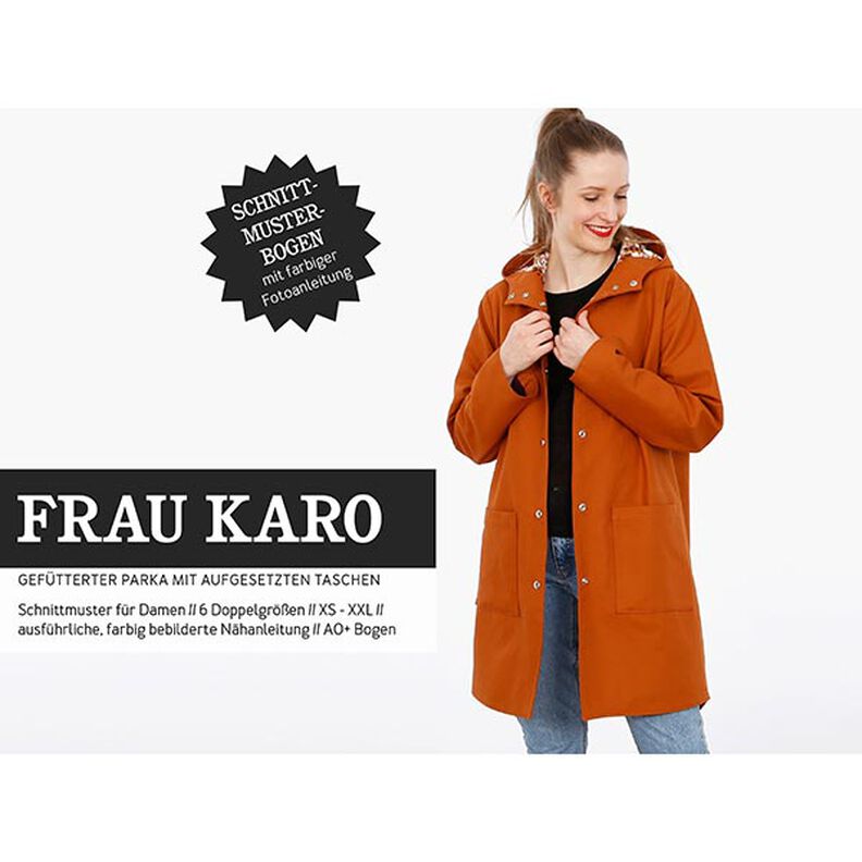 FRAU KARO - parka foderato con cappuccio e tasche applicate, Studio Schnittreif  | XS -  XXL,  image number 1