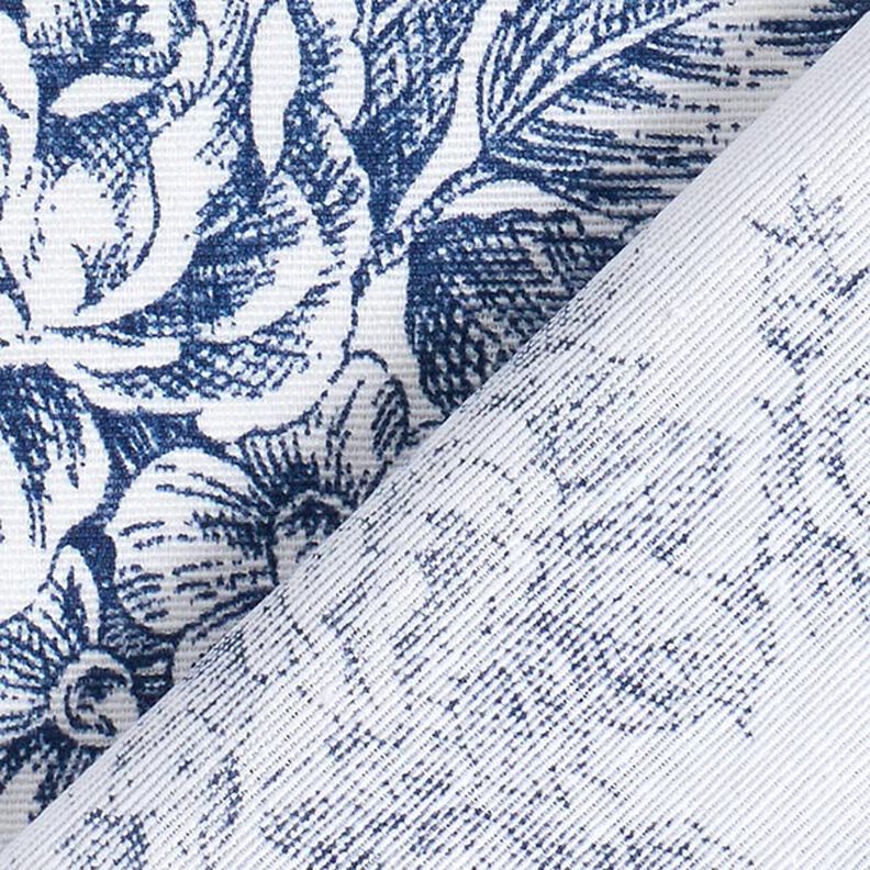 tessuto arredo tessuti canvas romanticismo – bianco/blu,  image number 4