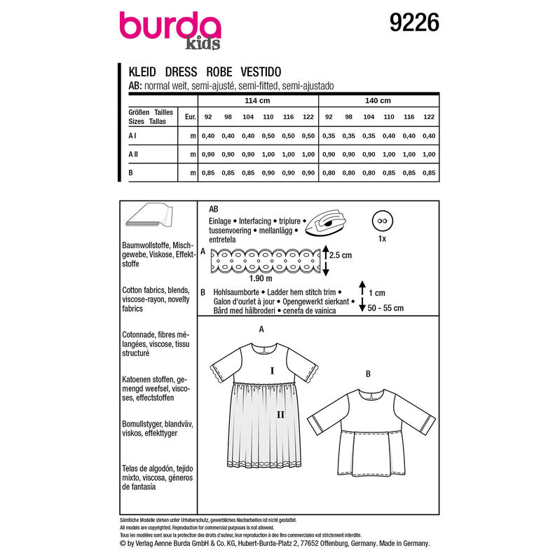 Vestito | Burda 9226 | 92-122,  image number 9