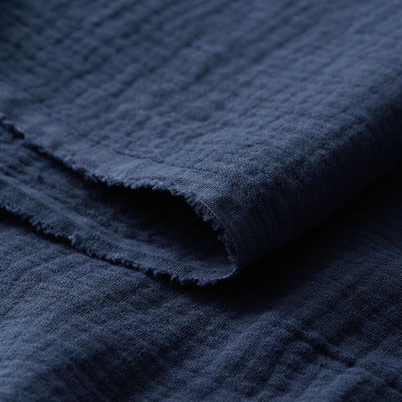 mussolina / tessuto doppio increspato – blu marino,  image number 5
