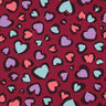 felpa garzata Cuori variopinti | Poppy Fabrics – lampone,  thumbnail number 1