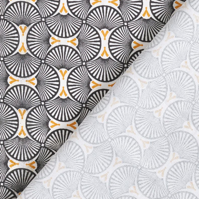 cotone rivestito Ventagli sparsi – bianco/nero – bianco/nero, image number 5