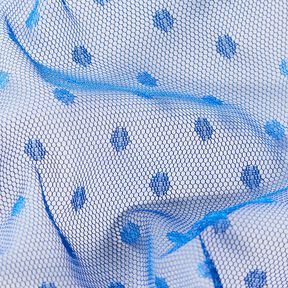 Tessuto a rete soft a pois – blu reale, 