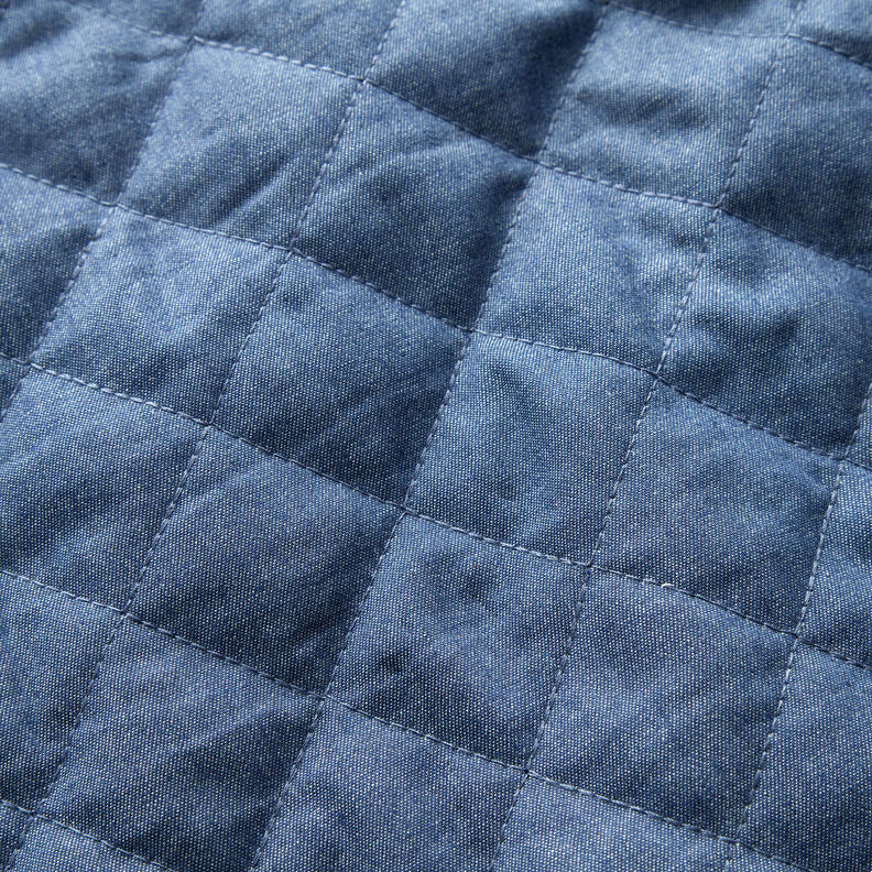 Tessuto Chambray trapuntato in tinta unita – colore blu jeans,  image number 2