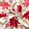 tessuto arredo tessuti canvas Fiori di stella di Natale – bianco lana/rosso carminio,  thumbnail number 3