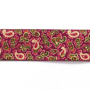 nastro elastico paisley [ 3,5 cm ] – lampone/verde, 