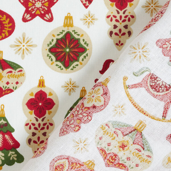 tessuto in cotone cretonne Addobbi natalizi – rosso carminio/bianco,  image number 4