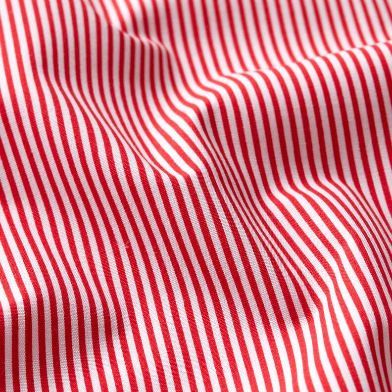 popeline di cotone Mini righe – rosso/bianco,  image number 2