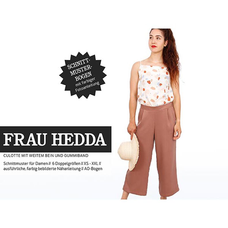 FRAU HEDDA - pantalone con gamba ampia ed elastico in vita, Studio Schnittreif  | XS -  XXL,  image number 1