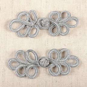 Chiusura passamaneria [ 3 x 8 cm ] – argento, 