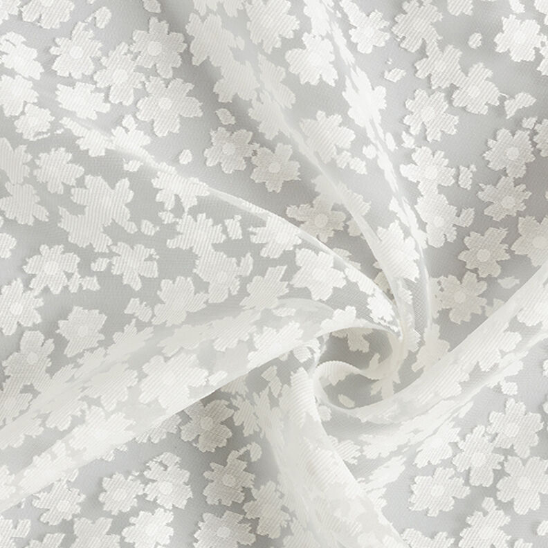 Tessuto in organza a fiori – bianco,  image number 3