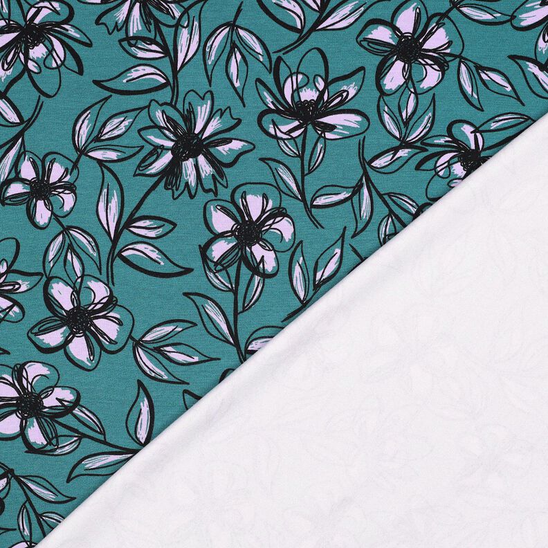 jersey romanit fiori – petrolio/lillà,  image number 4