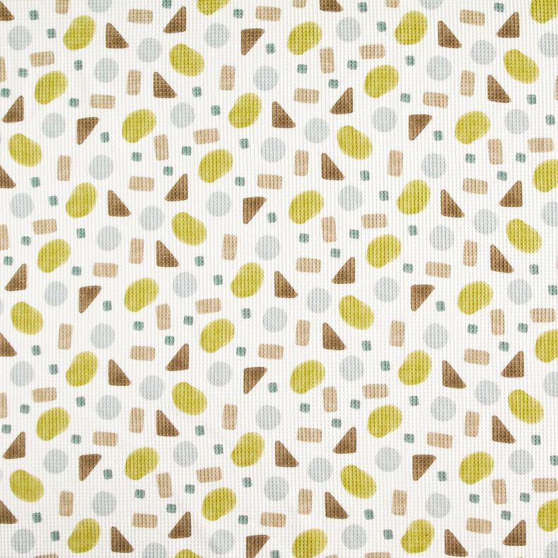 piqué nido d’ape forme colorate – verde muschio/avorio,  image number 1