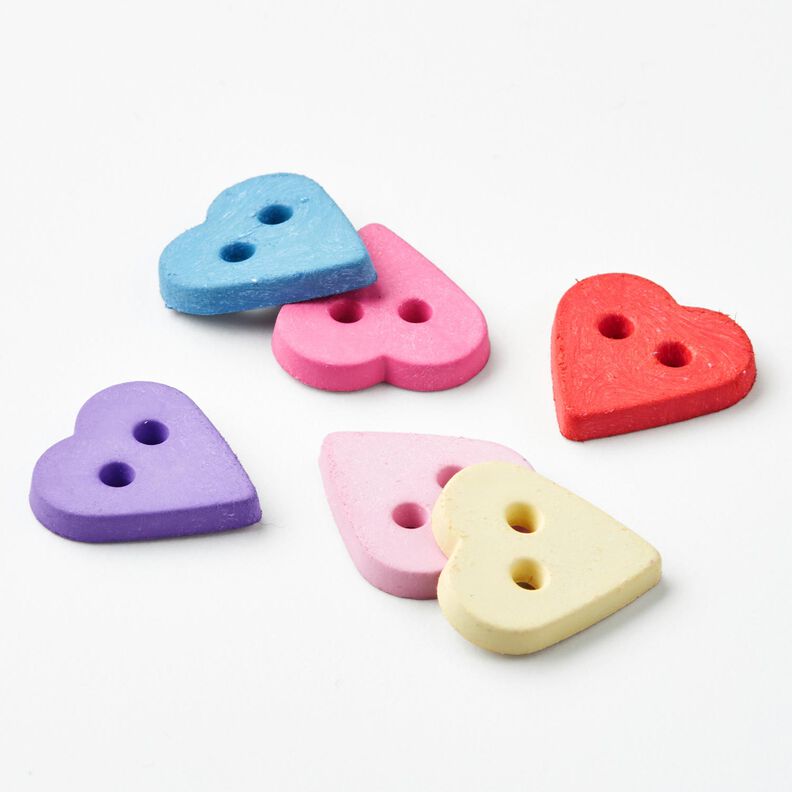 Bottone a forma di cuore [Ø 15 mm] – rosa,  image number 4