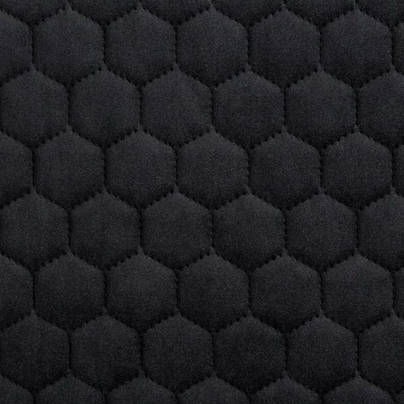 tessuto tappezzeria velluto trapuntato motivo a nido d’ape – nero,  image number 1