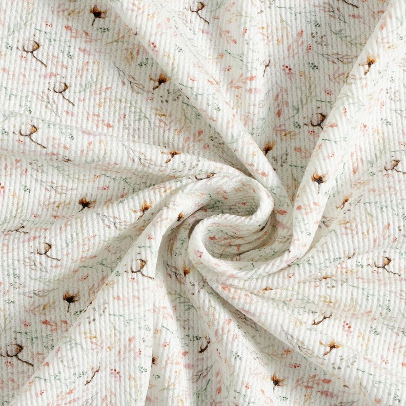 Jersey a nido d’ape Rami in fiore – avorio, image number 3