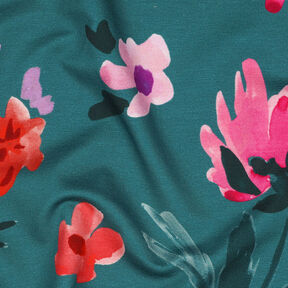 French terry Colette stampa digitale | Nerida Hansen – azzurro/peperoncino, 