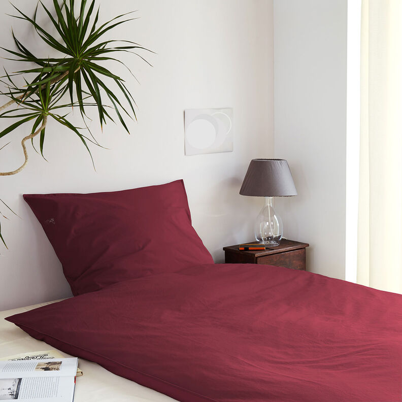 tessuto in cotone cretonne tinta unita – rosso Bordeaux,  image number 6