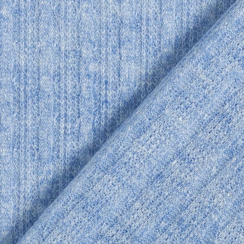 Tessuto a maglia con motivo a trecce melange – blu jeans chiaro,  image number 4