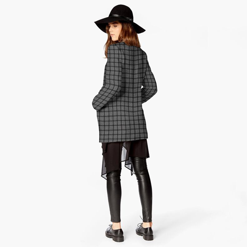 Cappotto in maglia stretch a quadri – grigio chiaro/nero,  image number 6